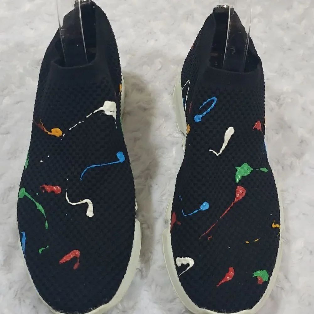 The Wishbone Collection size 10 slip on sneakers Pop of Paint Splash